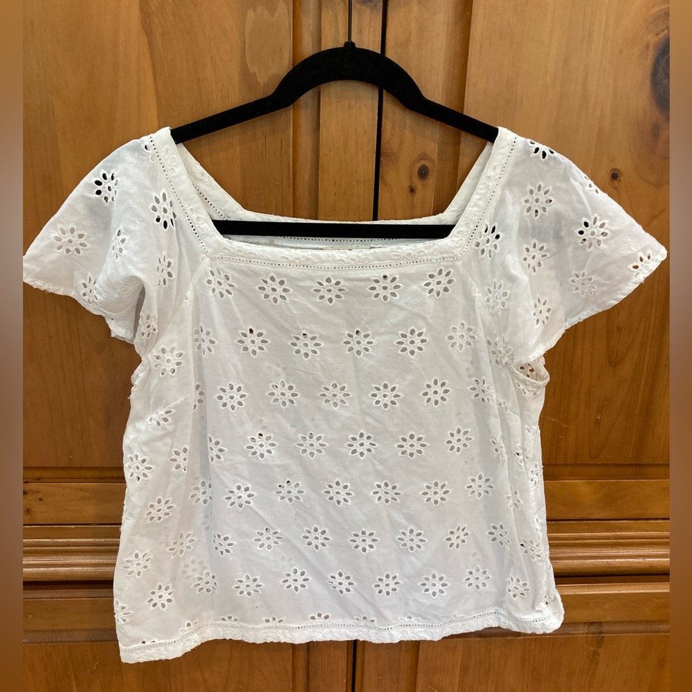 Jack Wills White Eyelet Top